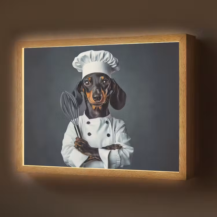 Hond - Garde - Kok Light Box met batterij (Wandlamp) middel -z3d_website