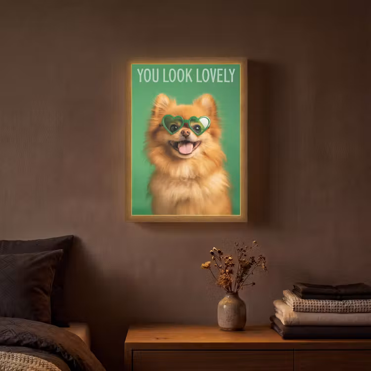 Hond - Zonnebril - Valentijn - Love Light Box met batterij (Wandlamp) middel -sfeer4