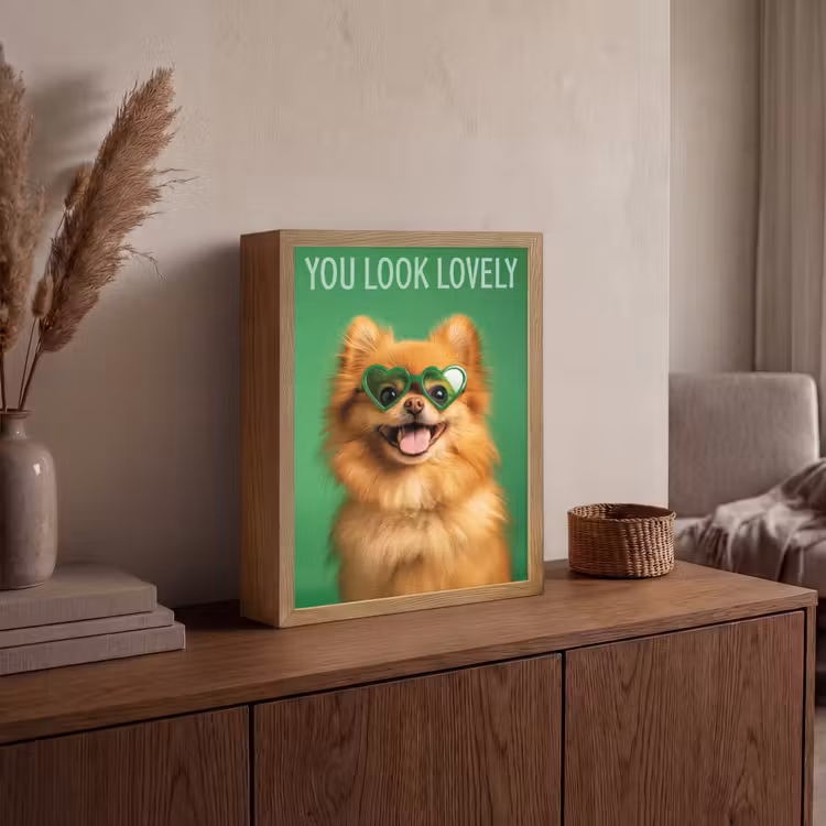Hond - Zonnebril - Valentijn - Love Light Box met batterij (Wandlamp) middel -sfeer2
