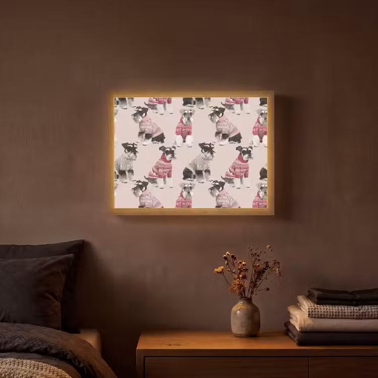 Honden - Truien - Rood Light Box met batterij (Wandlamp) middel 907 -sfeer4