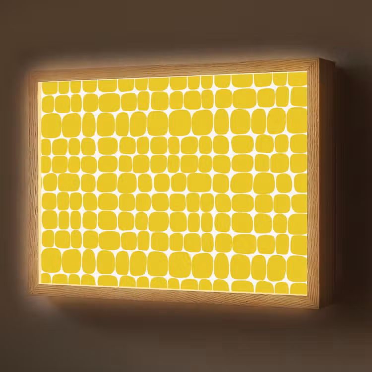 Stippen - Modern - Geel Light Box met batterij (Wandlamp) middel 907 -z3d_website