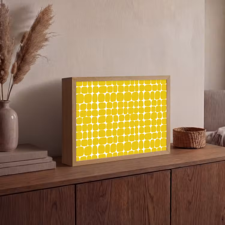 Stippen - Modern - Geel Light Box met batterij (Wandlamp) middel 907 -sfeer2