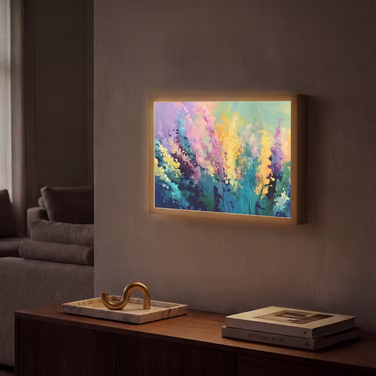Dromerige - Langgerekte bloemen Light Box met batterij (Wandlamp) middel -sfeer1