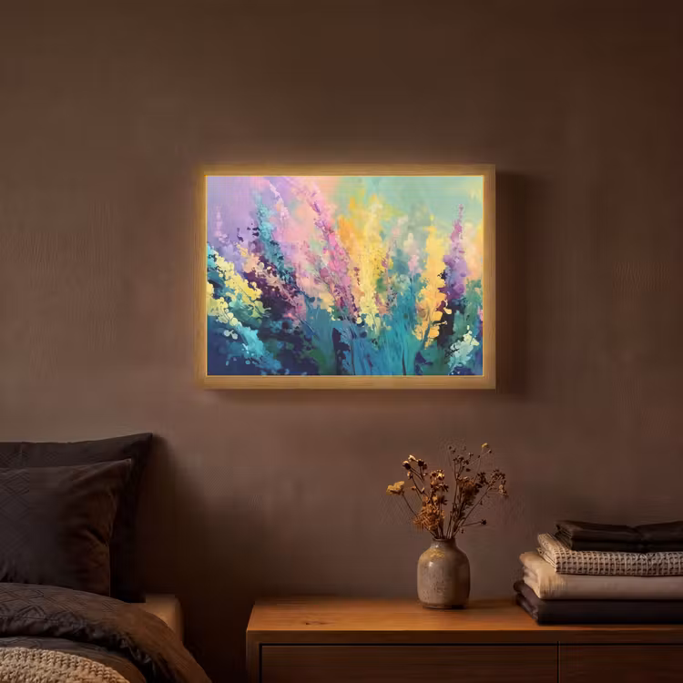 Dromerige - Langgerekte bloemen Light Box met batterij (Wandlamp) middel -sfeer4
