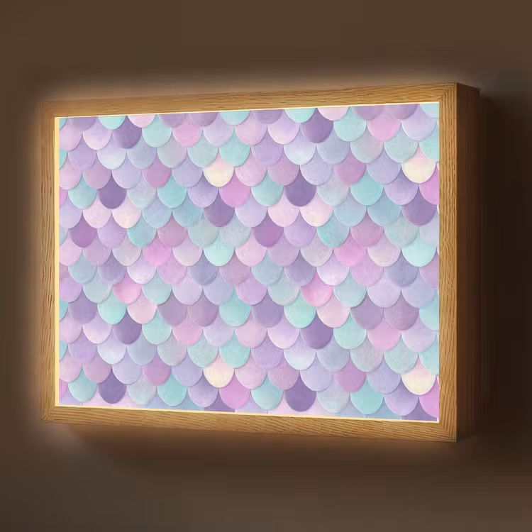 Dromerig - Zeemeermin - Pastel Light Box met batterij (Wandlamp) middel 907 -z3d_website