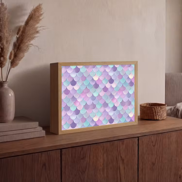 Dromerig - Zeemeermin - Pastel Light Box met batterij (Wandlamp) middel 907 -sfeer2