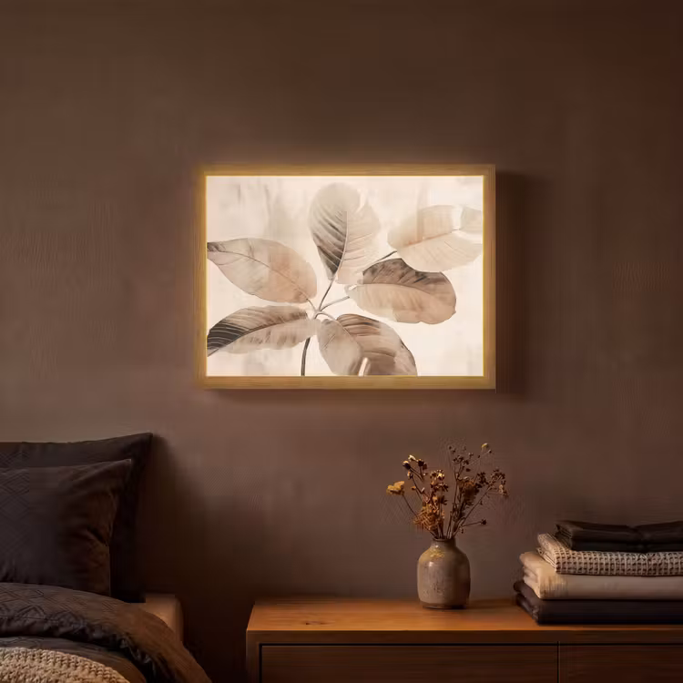 Gedroogde plant - Natuur - Bruin - Planten Light Box met batterij (Wandlamp) middel -sfeer4