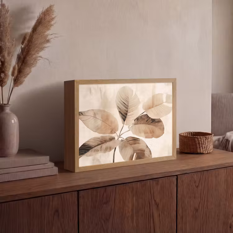 Gedroogde plant - Natuur - Bruin - Planten Light Box met batterij (Wandlamp) middel -sfeer2