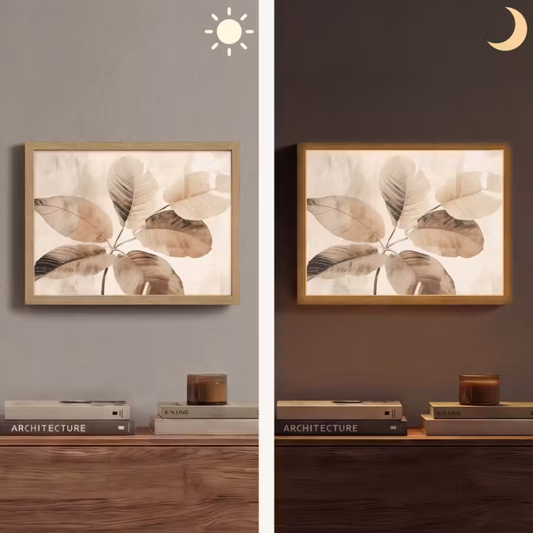 Gedroogde plant - Natuur - Bruin - Planten Light Box met batterij (Wandlamp) middel -sfeer3