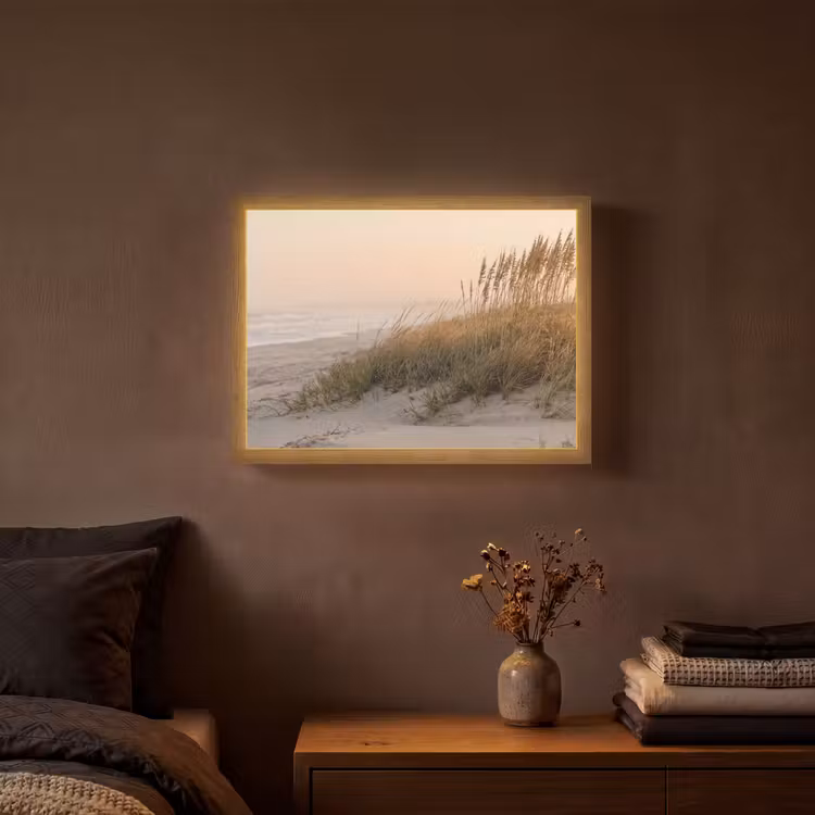 Duinlandschap - Zonsondergang - Strand Light Box met batterij (Wandlamp) middel -sfeer4