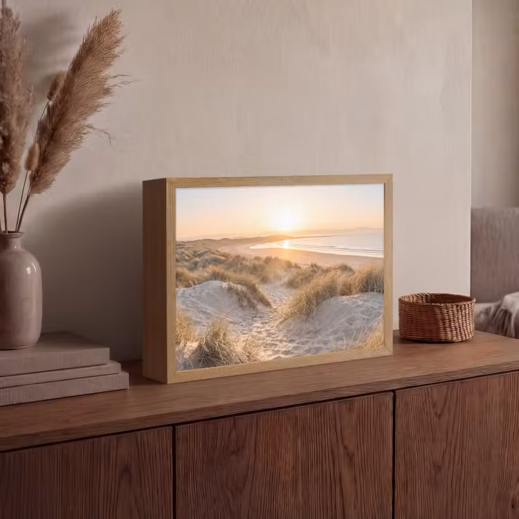 Duinen - Strand - Zee Light Box met batterij (Wandlamp) middel -sfeer2