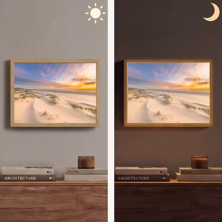 Duinen - Strand - Zonsondergang - Natuur - Zomer Light Box met batterij (Wandlamp) middel -sfeer3