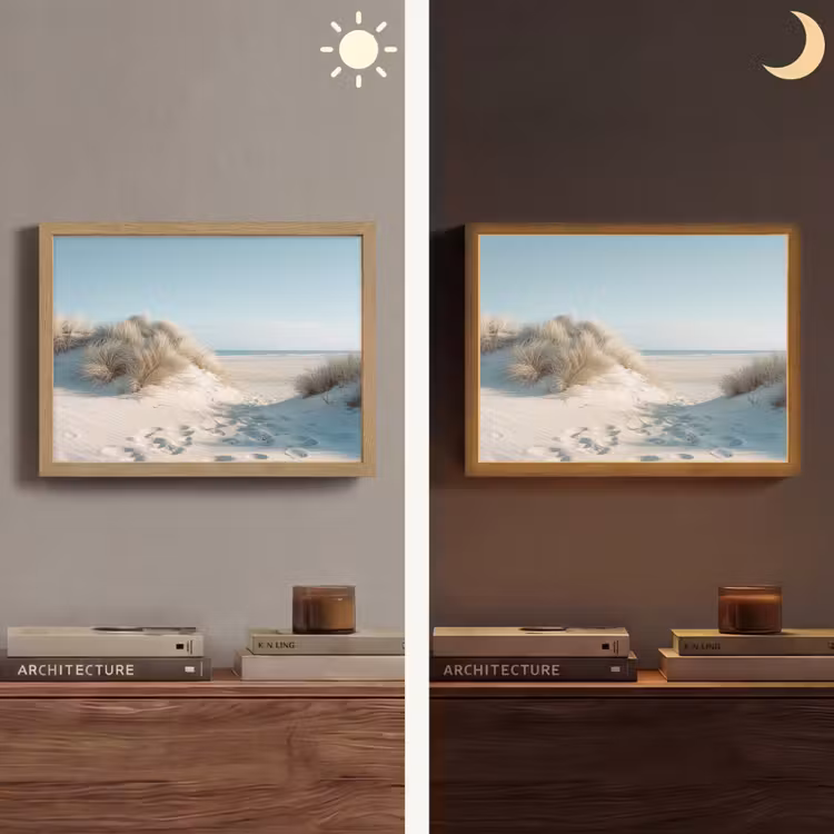 Duinen - Planten - Zomer - Natuur Light Box met batterij (Wandlamp) middel -sfeer3