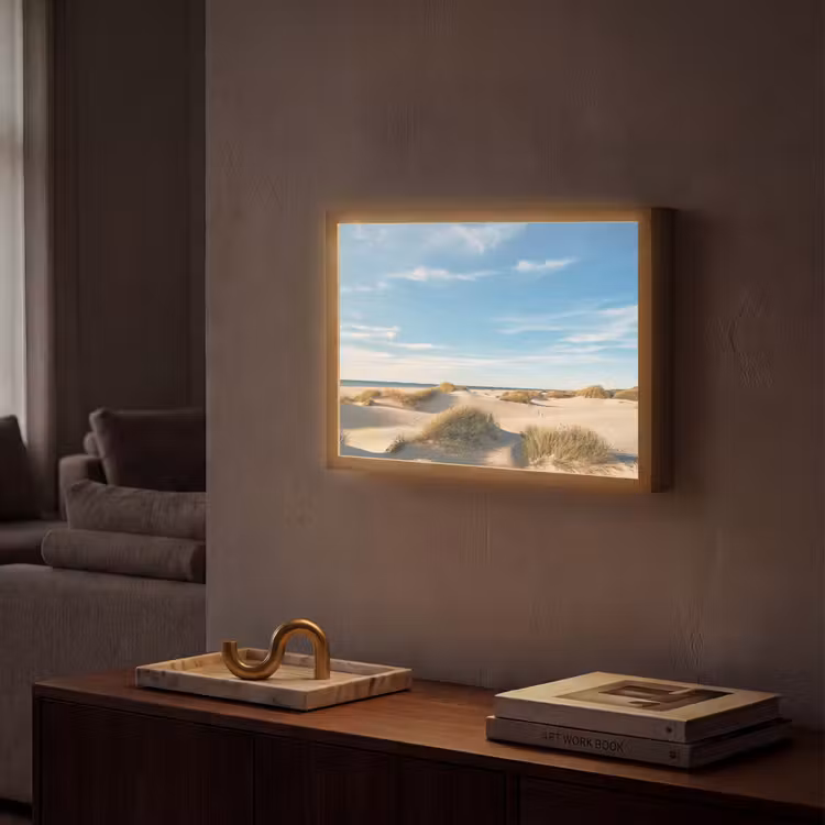 Duinen - Zomer - Landschap - Zee - Strand Light Box met batterij (Wandlamp) middel -sfeer1