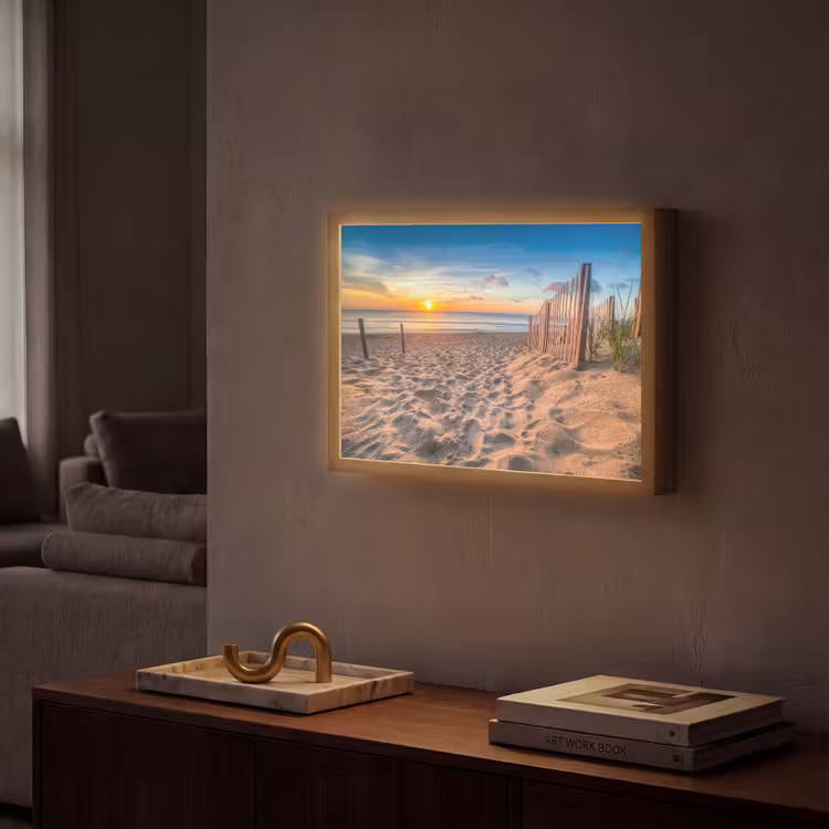 Duinen - Zonsondergang - Strand - Zee - Horizon Light Box met batterij (Wandlamp) middel -sfeer1