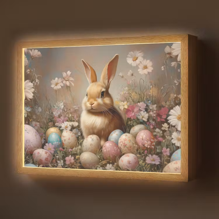 Paashaas - Lente - Paaseieren Light Box met batterij (Wandlamp) middel -z3d_website
