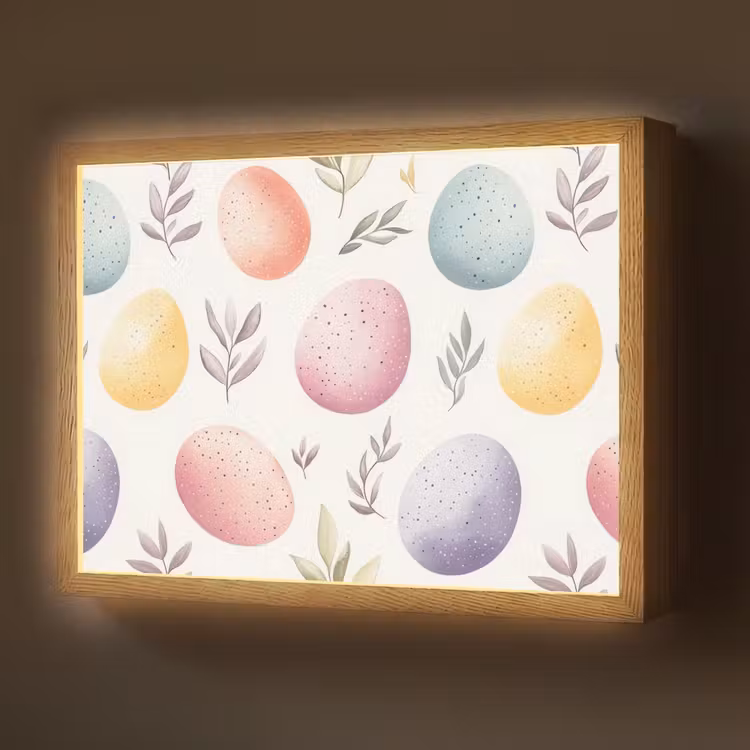 Eieren - Kleurrijk - Patroon Light Box met batterij (Wandlamp) middel -z3d_website