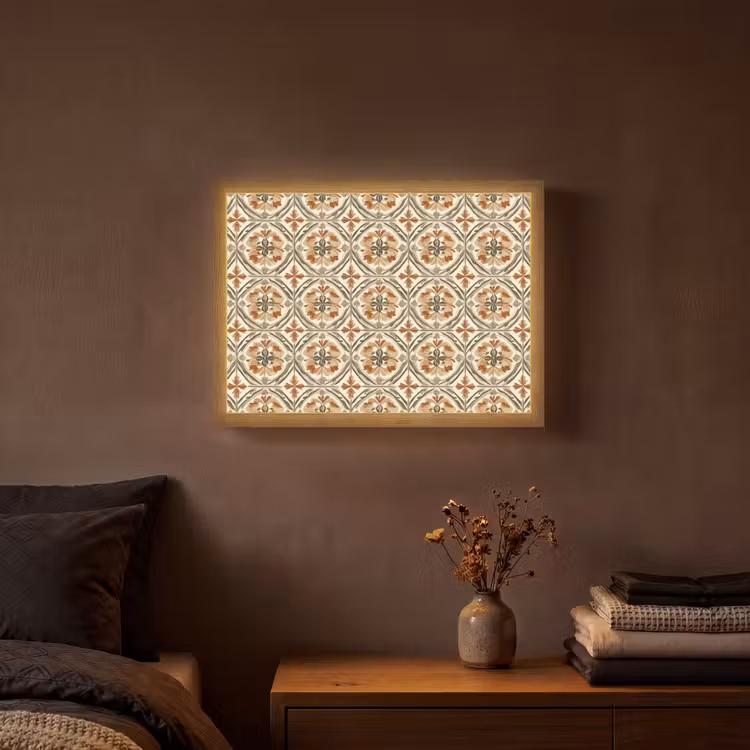 Elegant - Antiek - Kleurrijk Light Box met batterij (Wandlamp) middel 907 -sfeer4