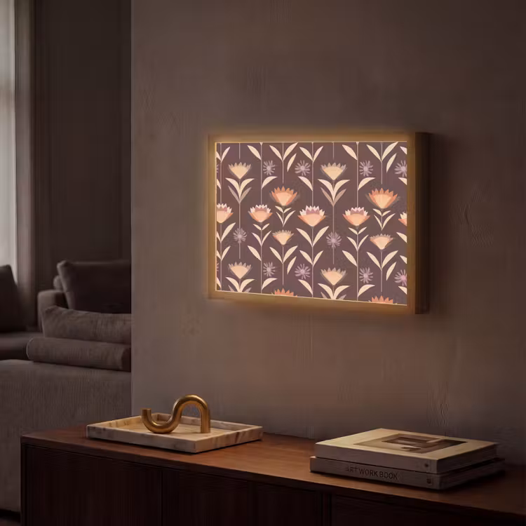 Elegant - Retro - Bruin Light Box met batterij (Wandlamp) middel 907 -sfeer1