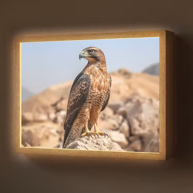 Valk - Vogel - Rots - Macht Light Box met batterij (Wandlamp) middel -z3d_website