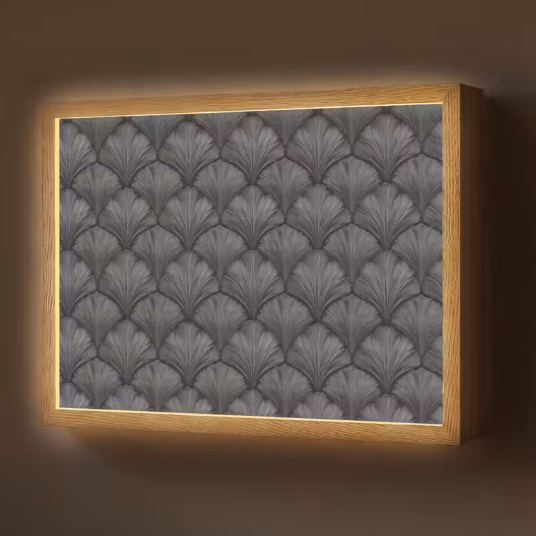Waaier - Motief - Grijs Light Box met batterij (Wandlamp) middel 907 -z3d_website