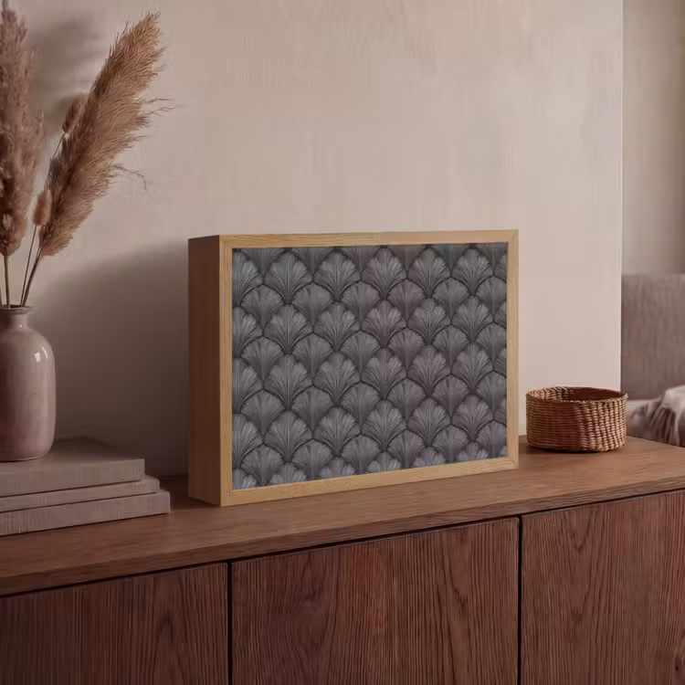Waaier - Motief - Grijs Light Box met batterij (Wandlamp) middel 907 -sfeer2
