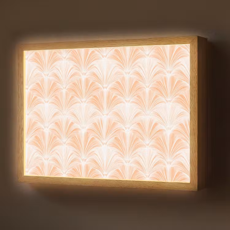 Waaier - Patroon - Perzik Light Box met batterij (Wandlamp) middel 907 -z3d_website