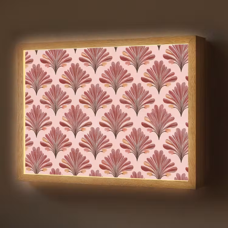 Waaier - Roze - Rood Light Box met batterij (Wandlamp) middel 907 -z3d_website