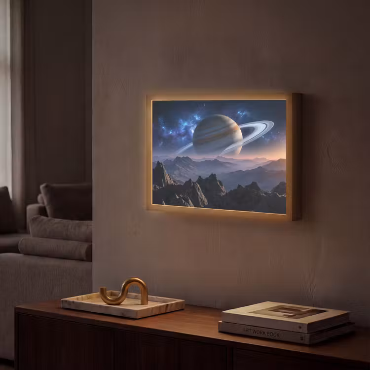 Fantasy - Kosmos - Landschap Light Box met batterij (Wandlamp) middel -sfeer1