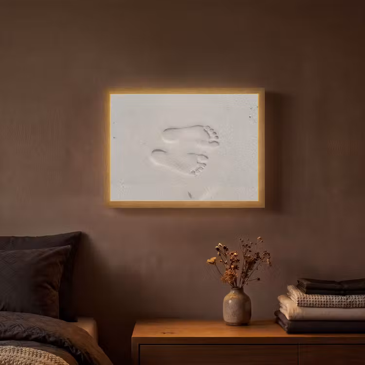 Voeten - Afdrukken - Zand Light Box met batterij (Wandlamp) middel -sfeer4