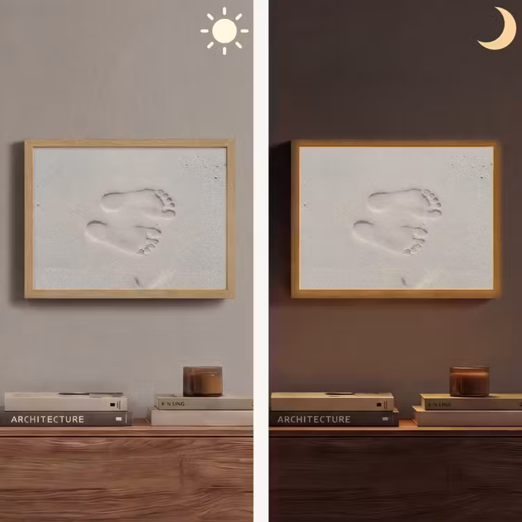 Voeten - Afdrukken - Zand Light Box met batterij (Wandlamp) middel -sfeer3