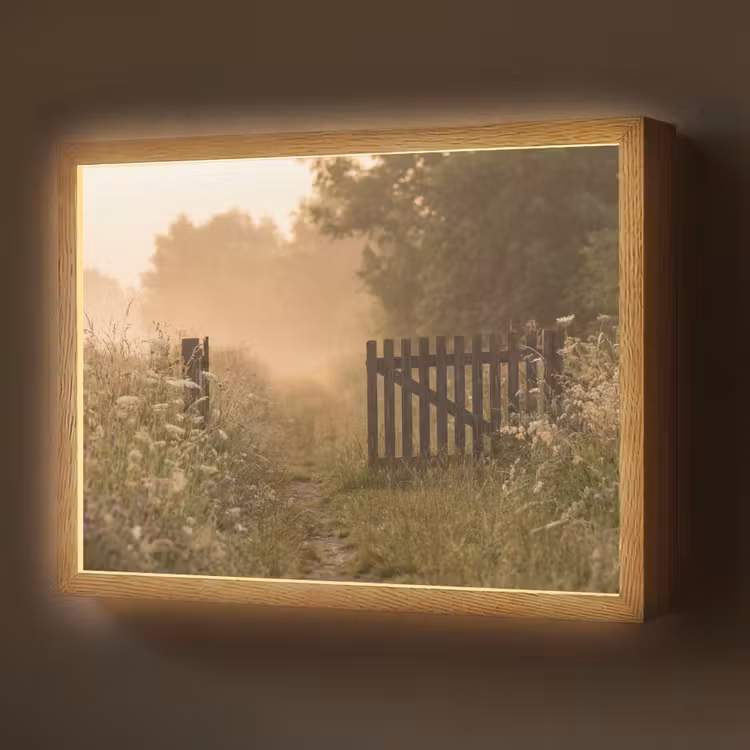 Hek - Natuur - Mist - Veld Light Box met batterij (Wandlamp) middel -z3d_website