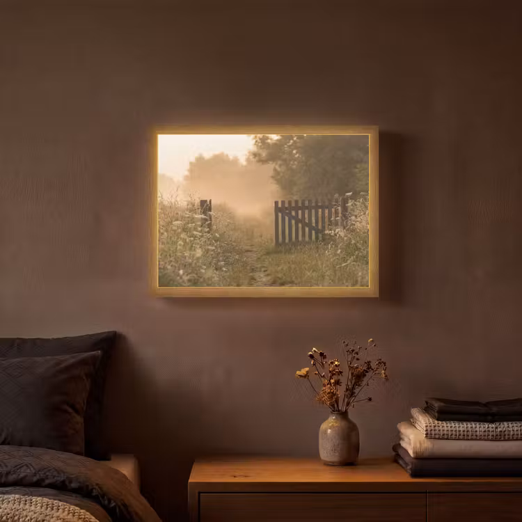 Hek - Natuur - Mist - Veld Light Box met batterij (Wandlamp) middel -sfeer4