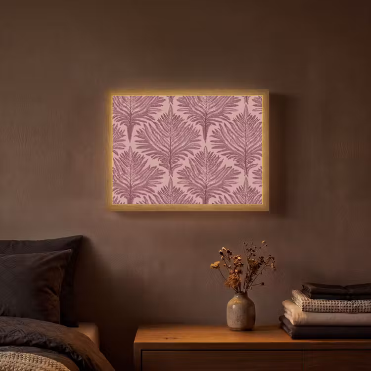 Varen - Patroon - Paars Light Box met batterij (Wandlamp) middel 907 -sfeer4