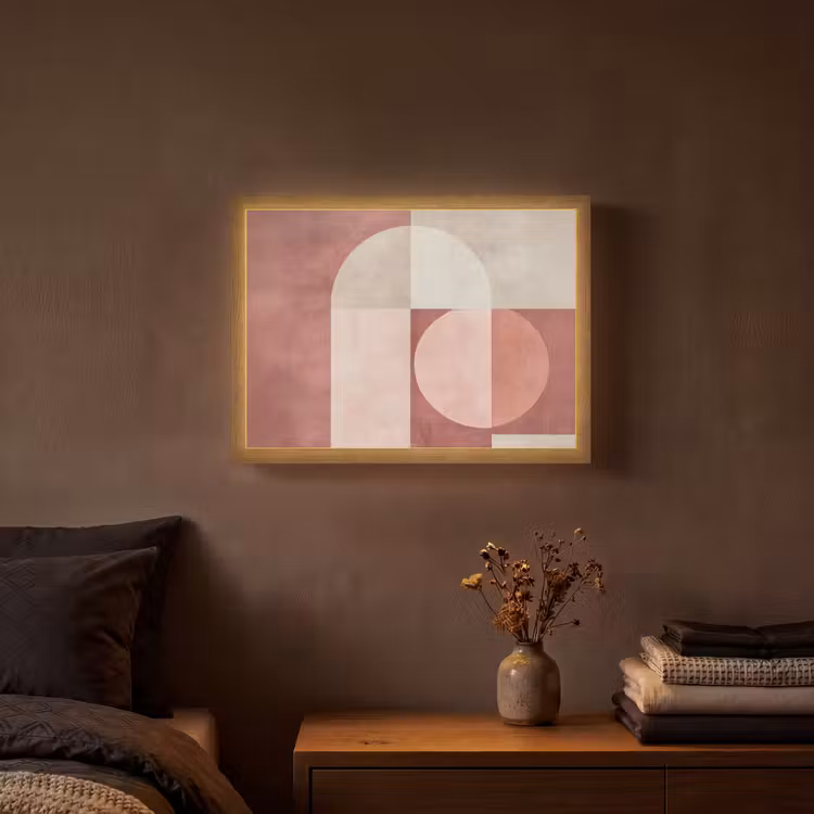 Figuren - Abstract - Roze Light Box met batterij (Wandlamp) middel -sfeer4