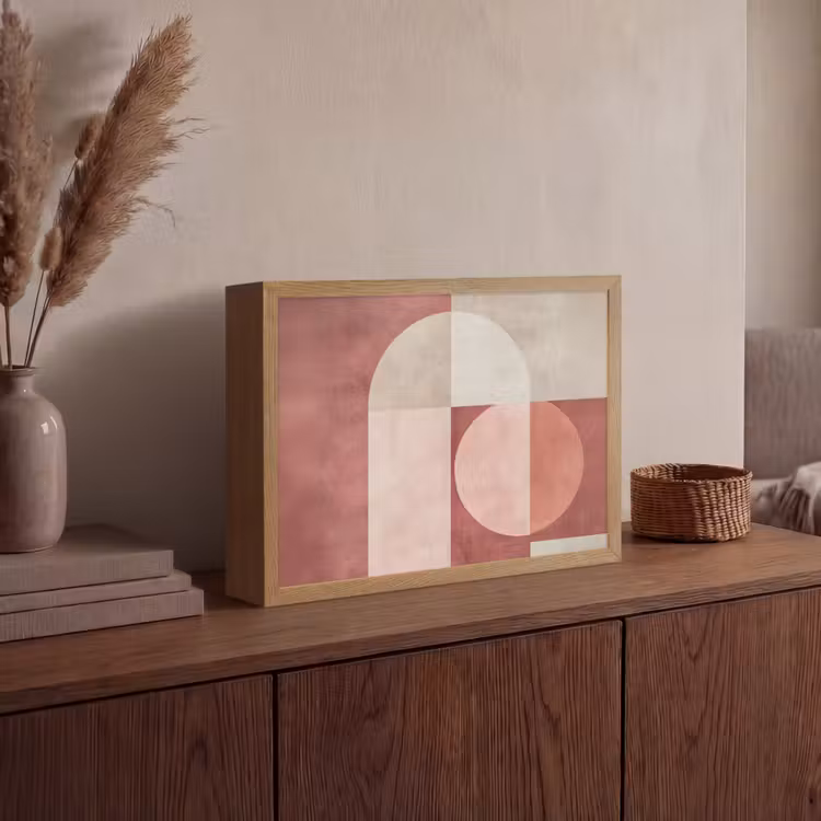 Figuren - Abstract - Roze Light Box met batterij (Wandlamp) middel -sfeer2