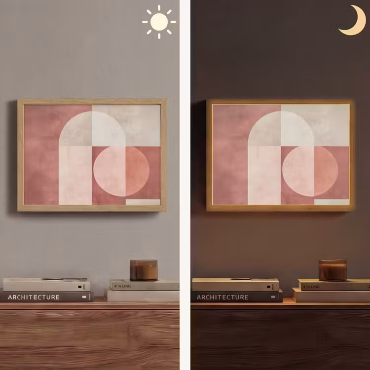 Figuren - Abstract - Roze Light Box met batterij (Wandlamp) middel -sfeer3