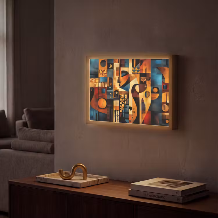 Figuren - Abstract - Symbolen Light Box met batterij (Wandlamp) middel -sfeer1
