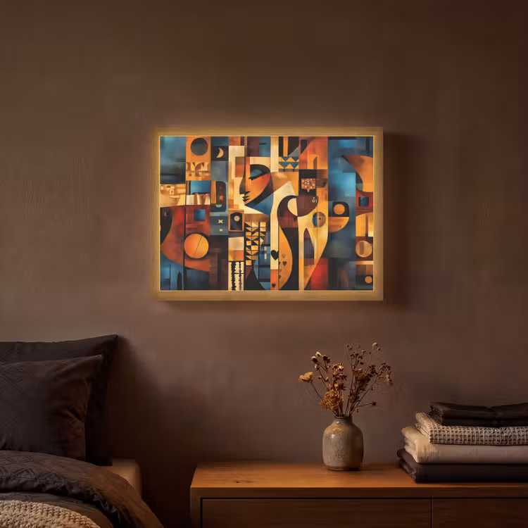 Figuren - Abstract - Symbolen Light Box met batterij (Wandlamp) middel -sfeer4