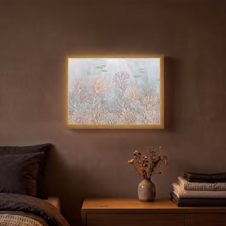 Vis - Koraal - Oceaan - Illustratie - Onderwater Light Box met batterij (Wandlamp) middel -sfeer4