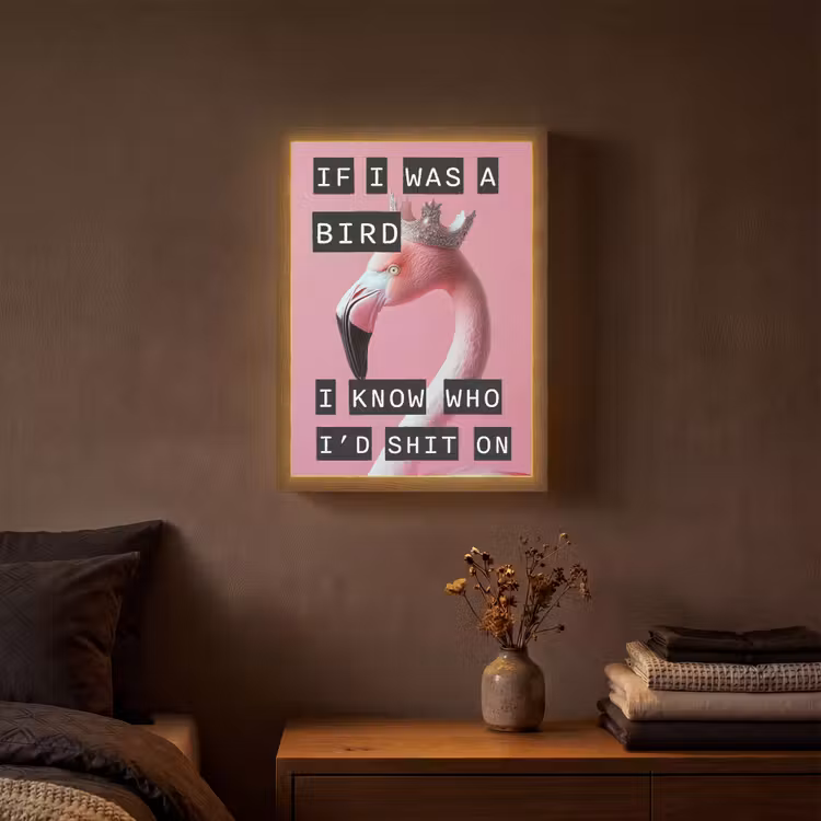 Flamingo - Roze - Vogel - Decoratie Light Box met batterij (Wandlamp) middel -sfeer4