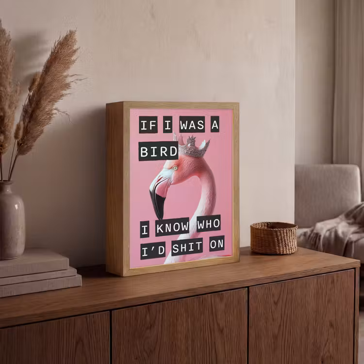 Flamingo - Roze - Vogel - Decoratie Light Box met batterij (Wandlamp) middel -sfeer2