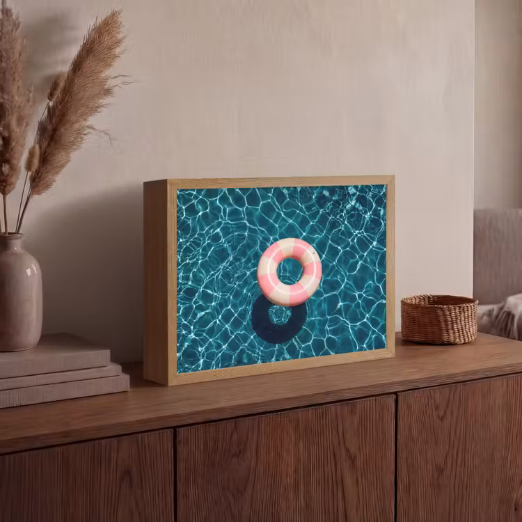 Drijvend - Zwemband - Water Light Box met batterij (Wandlamp) middel -sfeer2