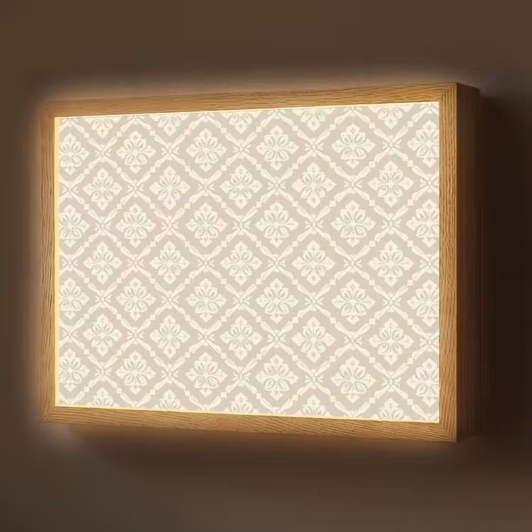 Floraal - Ornament - Beige Light Box met batterij (Wandlamp) middel 907 -z3d_website