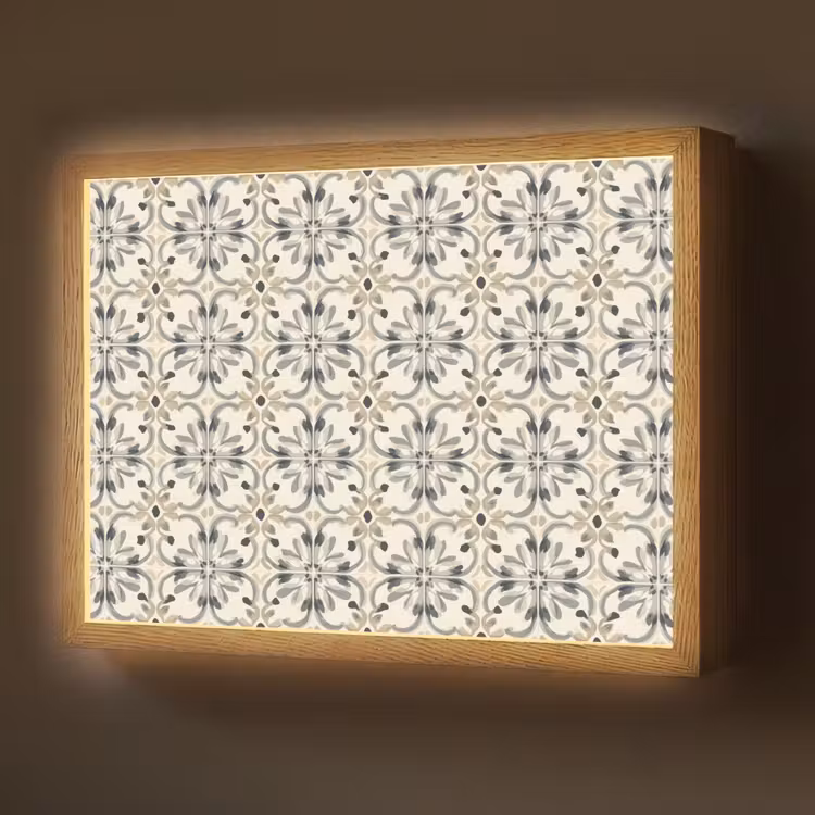 Floraal - Patroon - Kleurrijk Light Box met batterij (Wandlamp) middel 907 -z3d_website