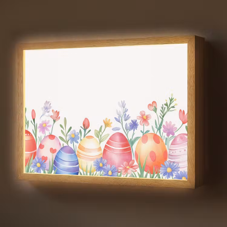 Bloementuin - Kleurrijk - Eieren Light Box met batterij (Wandlamp) middel -z3d_website