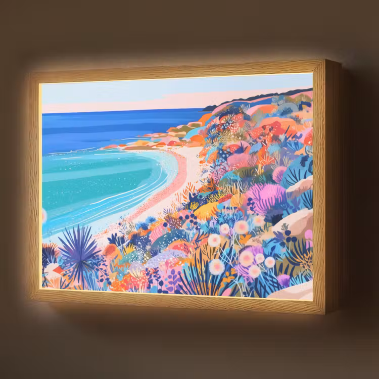 Bloemenweide - Zee - Zomers Light Box met batterij (Wandlamp) middel -z3d_website