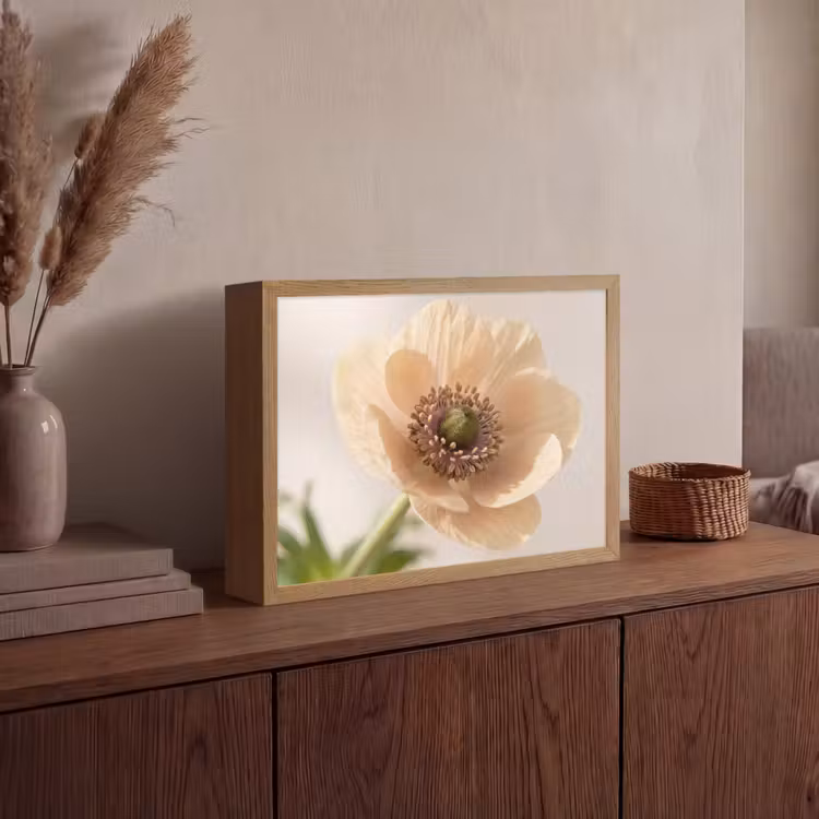 Bloem - Minimalistisch - Groen Light Box met batterij (Wandlamp) middel -sfeer2