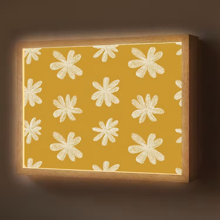 Bloem - Speels - Okergeel Light Box met batterij (Wandlamp) middel 907 -z3d_website
