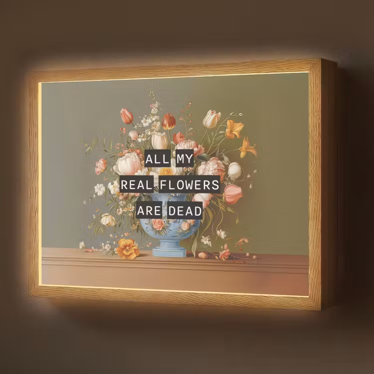 Bloem - Quote - Vintage - Art Light Box met batterij (Wandlamp) middel -z3d_website